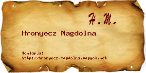 Hronyecz Magdolna névjegykártya