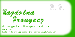 magdolna hronyecz business card
